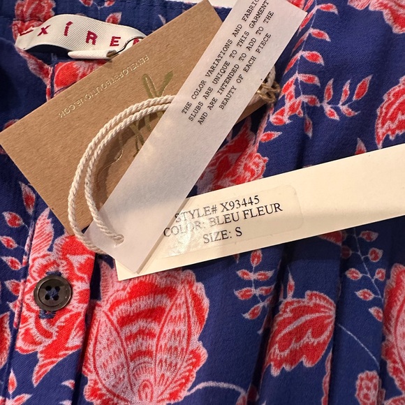 NWT XiRENA Vibrant Bardot Bleu Fleur Floral Midi Dress (Size Small) - Picture 12 of 14